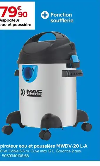 Castorama Aspirateur eau et poussière MWDV-20 L-A offre
