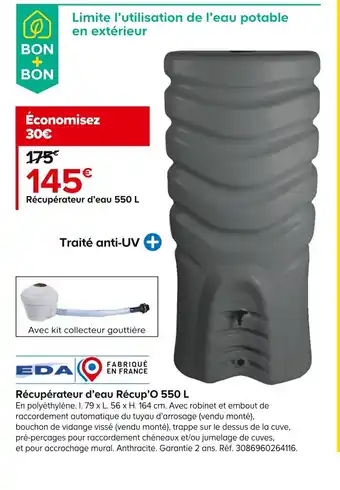 Récupérateur d'eau 550 L