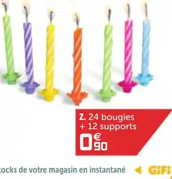 24 Bougies + 12 Supports