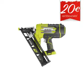 Bricomarché Cloueur de finition incliné à air comprimé ryobi 18v oneplus - 15 g - sans batterie ni chargeur - r15gn18-0 offre