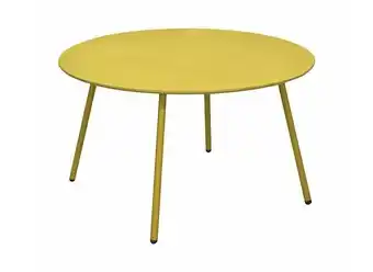 Table basse de jardin ronde en acier rio - moutarde ø 70 cm
