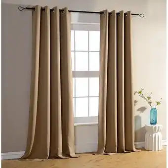 Bricomarché Lot de 2 rideaux occultant taupe clair 140 x 260 cm offre