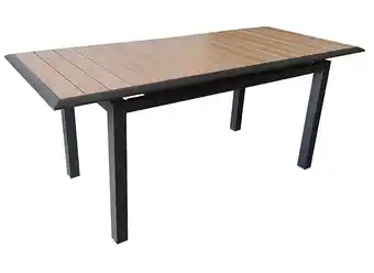Bricomarché Table de jardin rectangulaire extensible louisiane ii en aluminium - graph/oak 147/187 cm offre