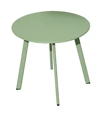 Bricomarché Table basse de jardin massaï ø 45 cm en acier époxy - vert light offre