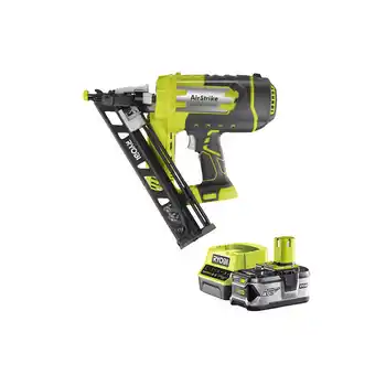 Bricomarché Pack ryobi cloueur de finition incliné à air comprimé 18v oneplus r15gn18-0 - 1 batterie 4.0ah - 1 chargeur rapide rc18120-14 offre