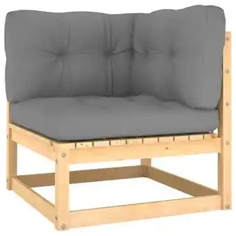 Bricorama Vidaxl canapé 3 places de jardin avec coussins bois de pin massif offre