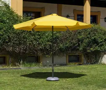 Parasol droit caracas ø 300cm - toile jaune - mat alu - sans pied