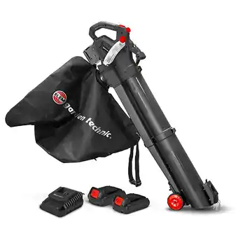 Bricorama Aspirateur souffleur broyeur rechargeable 2x20v livré avec batteries et chargeur offre