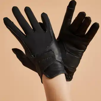 Decathlon Gants classic équitation adulte noir offre