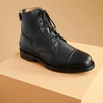 Decathlon Boots équitation cuir paddock lacets adulte - 560 noires offre