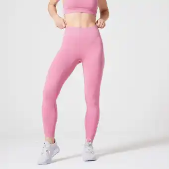 Decathlon Legging fitness femme - 520 côtelé rose offre