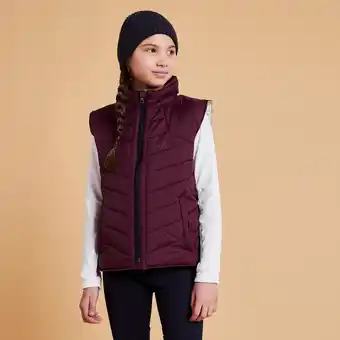 Decathlon Doudoune équitation sans manches chaude enfant - 500 bordeaux offre