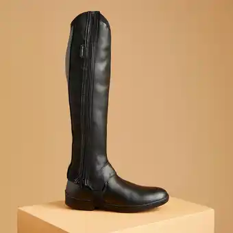 Decathlon Mini-chaps équitation synthétique adulte - classic noires offre