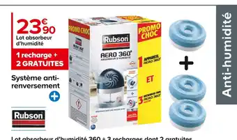 Castorama Rubson lot absorbeur d’humidité 360 + 3 recharges dont 2 gratuites offre