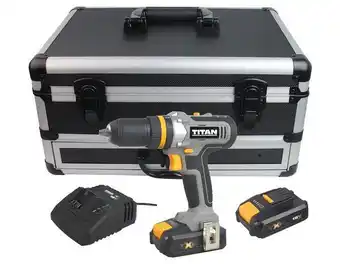 Titan perceuse à percussion 18 v avec 2 batteries 2ah + boîte aluminium