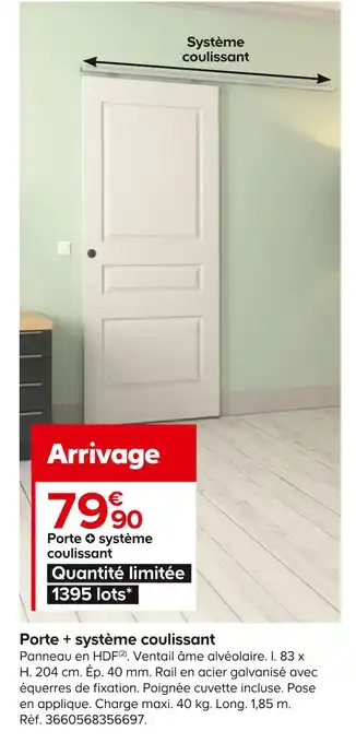 Castorama Porte + système coulissant offre