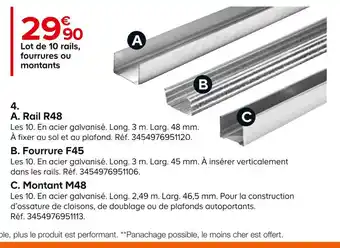 Rail r48/fourrure f45/montant m48