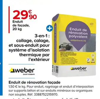 Castorama Weber enduit de rénovation façade offre