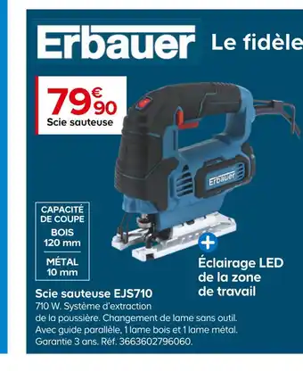 Castorama Erbauer scie sauteuse ejs710 offre