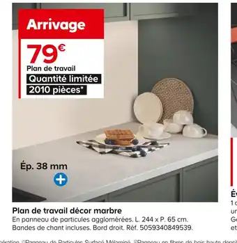 Castorama Plan de travail décor marbre offre