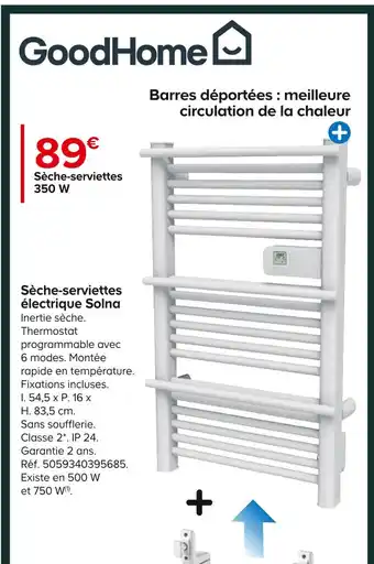 Castorama Goodhome sèche-serviettes électrique solna offre