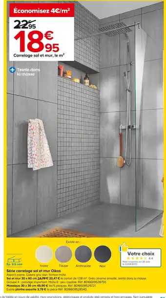 Castorama Série carrelage sol et mur oikos offre