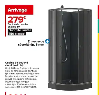 Castorama Cabine de douche circulaire lahjo offre