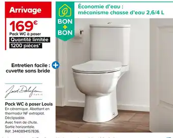 Castorama Jacob delafon pack wc à poser louis offre