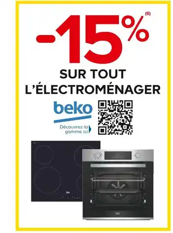 Castorama Beko -15% sur tout l’électroménager beko offre