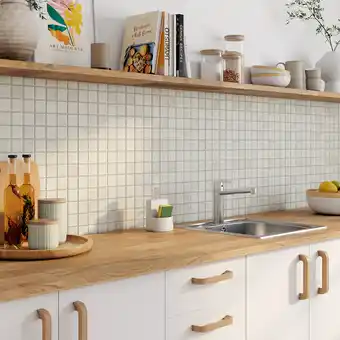 Castorama Carreau de mosaïque matstone effet pierre 30 x 30 cm ivoire goodhome offre