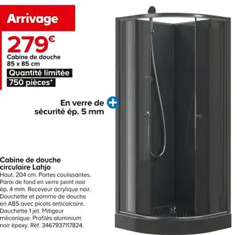 Castorama Cabine de douche circulaire Lahjo offre