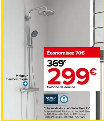 Castorama Colonne de douche Vitalio Start 210 offre
