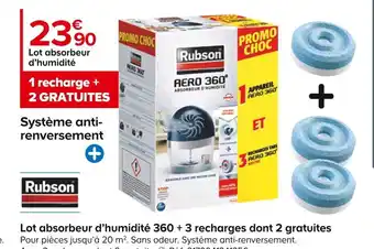 Castorama Lot absorbeur d'humidité 360 + 3 recharges dont 2 gratuites offre