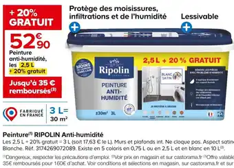 Castorama Peinture RIPOLIN Anti-humidité offre