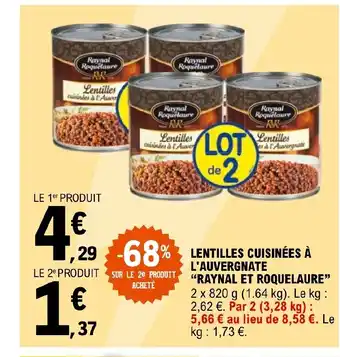 E.Leclerc LENTILLES CUISINÉES À L'AUVERGNATE offre