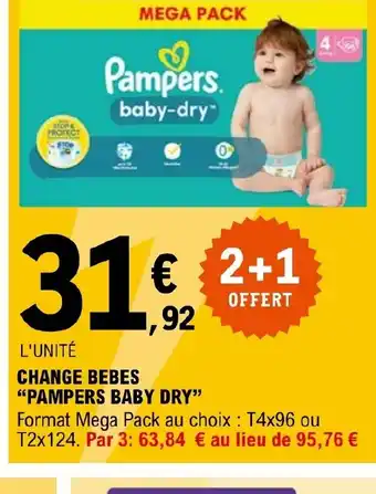 E.Leclerc CHANGE BEBES "PAMPERS BABY DRY" offre