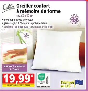 Norma Oreiller confort a memoire de forme offre
