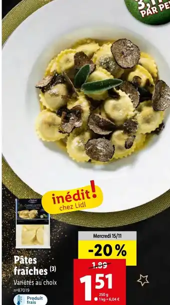 Lidl Pâtes fraîches (3) offre