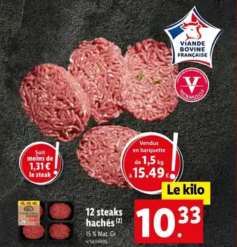 Lidl 12 Steaks haches offre