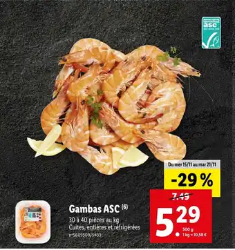 Lidl Gambas ASC (6) offre