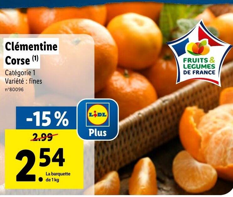 Promo Clémentine Corse (1) chez Lidl