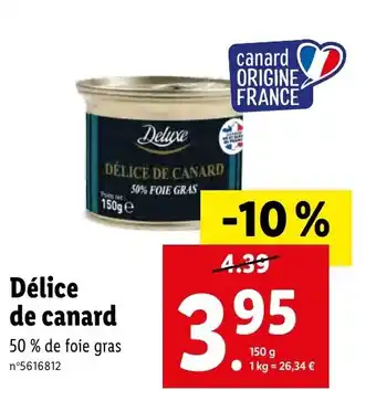 Lidl Délice de canard 50 % de foie gras offre