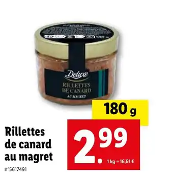 Lidl Rillettes de canard au magret offre