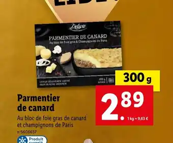 Lidl Parmentier de canard offre