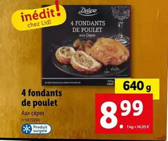Lidl 4 fondants de poulet offre