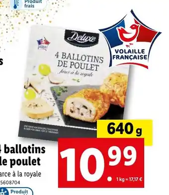 Lidl 4 ballotins de poulet offre