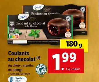 Lidl Coulants au chocolat (2) offre