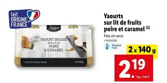 Lidl Yaourts sur lit de fruits poire et caramel (²) offre
