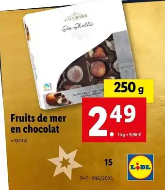 Lidl Fruits de mer en chocolat offre