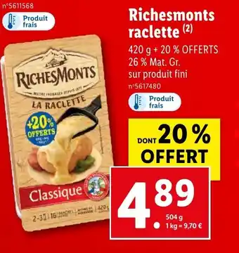 Lidl Richesmonts raclette (2) offre